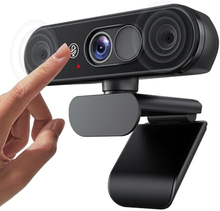 Aurolumiz 1080P FHD Webcam mit Dualem Privacy-Schutz, Dual-Mikrofon, Natürlicher Bildqualität, Ausziehbarem Stativ,für PC, Laptop, Zoom, Teams, Windows, macOS