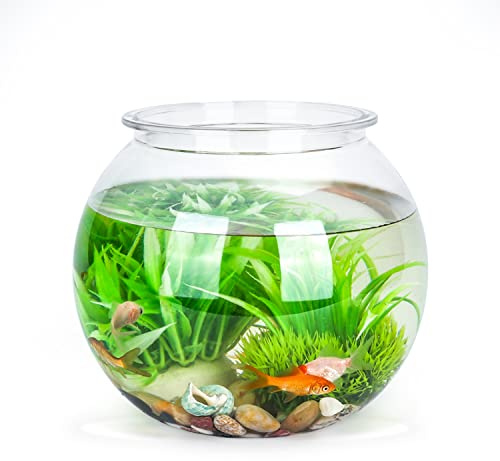 Nobleza - Goldfischglas Bruchsicherer Kunststoff Fischschale, ideal für Blumen oder als Fischglas, 17.5 cm