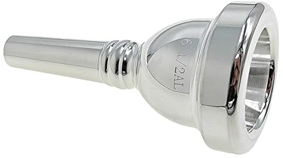 Cheerock 6 1/2AL Posaune Mundstück, versilbertes Mundstück mit großem Schaft, Euphonium Mundstück mit überlegenem Klang, hervorragend für Bariton und Posaune Instrumente Zubehör