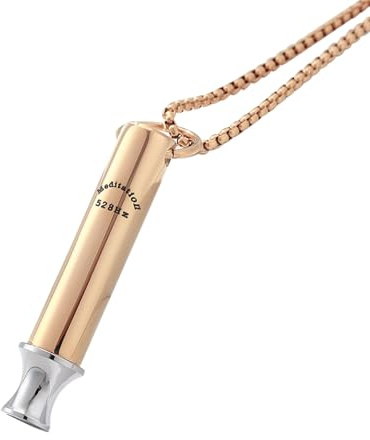 OIDEA Unisex Pfeife Meditation Halskette: 528Hz Edelstahl Kette Achtsamkeit Stressbewältigung Rauchentwöhnung Stressabbau Atemmeditation praktisches Schmuck Geschenk für Männer Frauen