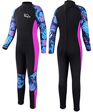 Yikayin Neoprenanzug Kinder, 2.5mm Lang Neopren Taucheranzug, Warm Neoprenanzüge Jungen Mädchen zum Tauchen, Surfen, Schwimmen, Kajakfahren, SUP