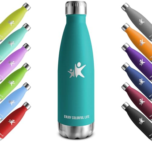 KollyKolla Trinkflasche Edelstahl 750ml, Vakuum Thermosflasche, Wasserflasche Auslaufsicher, BPA-Frei Thermoskanne Kohlensäure Geeignet, für Sport, Schule, Uni, Yoga, Sport, Fahrrad, Camping, Sprudel