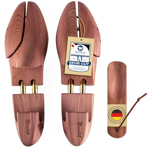 Blumtal TESTSIEGER Premium Schuhspanner Zedernholz - Schuhspanner Herren und Damen inkl. Schuhlöffel - Schuhdehner ergonomisch - Schuhweiter - Shoe Stretcher pflegend und geruchsbindend - Größen 38-47