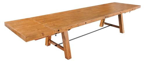 Riess Ambiente Esstisch FINCA - 300-350-400x100cm - Vintage braun | mit Ansteckplatten, individuelle Maserung, Vintage-Look