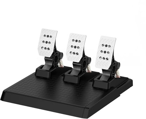 DOYO Racing Pedale, PC Gaming Lenkrad 3-Pedal Set, Austauschbare Federn, Einstellbarer Bremswiderstand, Inklusive Kupplung, Lineare Hall-Technologie,Kompatibel mit PC Win11/Win10/Win7 ﻿