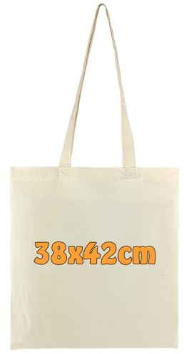 Cottonbagjoe 10 Stück Baumwolltaschen Natur | 38x42 cm | unbedruckt | lange Henkel | ideal zum Bedrucken & Beplotten | Öko-Tex zertifiziert