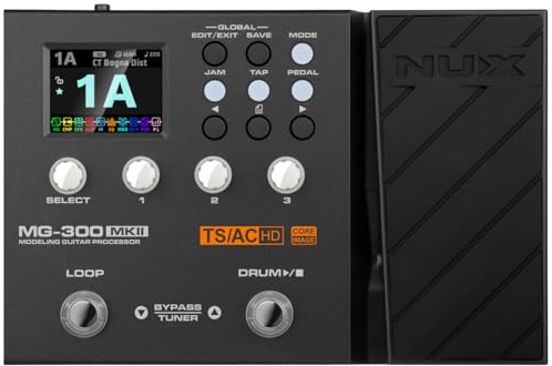 NUX MG-300 MKII Multi-Effektpedal, 36 IRs, 27 A, 45 Effekte, vielseitiges I/O, Live-Streaming