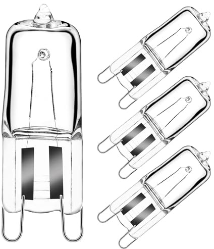 GMY Backofenlampe G9 40W 230V G9 Backofen Glühbirne für Neff/AEG/Bosch/Siemens/Miele Ofen- und Mikrowellenherd-Glühbirnenanwendungen 300°C Hitzetolerante Glühbirnen 4er-Pack Warmweiß