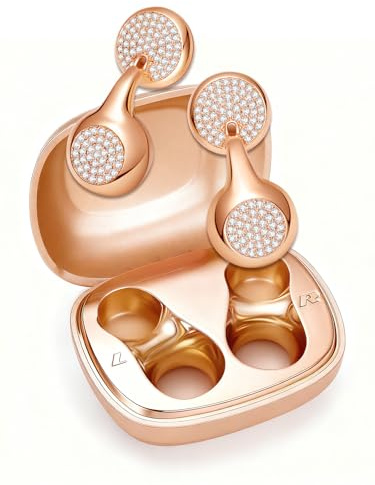 FUNNYEAH JewelPods H01 Kabellose Ohrhörer, Bluetooth-Kopfhörer, Wassertropfen-Designs, Metall, halboffene Bluetooth-Ohrhörer, exzellentes räumliches Audio, schweiß- und wasserabweisend, 72 Stunden