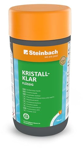 Steinbach Poolpflege Kristallklar Algezid - 07537S01TV00-1 l - Gegen Algen & Trübstoffe - Schaumfrei - Erstdosierung und Dauerdosierung - Für dauerhaft klares Poolwasser