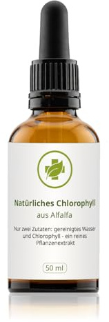 Flüssges Chlorophyll 50 ml - gewonnen aus Alfalfa (Medicago sativa) - Lebenselixier mit energetisiertem Wasser ohne Zusatz- und Konservierungsstoffe - höchste Bio-Verfügbarkeit - vegan