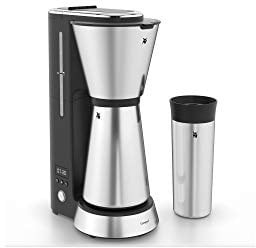 WMF Küchenminis Aroma Coffee Maker, with Thermos Flask | Filter Coffee 5 Cups, Thermal Mug to Go (350 ml), 760 Watt, 24 Hour Timer Automatic Switch Off, Silber