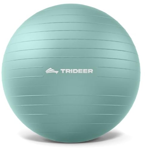 Trideer Gymnastikball – Ergonomischer Sitzball für Büro & Zuhause, Yoga Ball/Pilates Ball für Training, Rückenschule, Anti-Burst mit Pumpe
