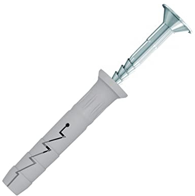 M6 Schlagdübel, Nageldübel, 6x40mm, Senkdübel 3.9x45mm, Nagelschraube, Wanddübel zum Nageln mit Senkkopf Phillips für Beton, Stein, Ziegel, Hohlblock (200 Stück)