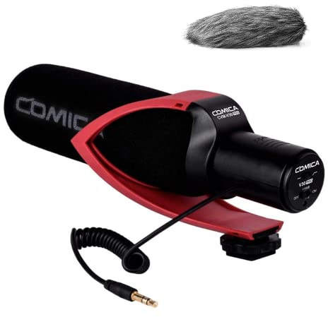 Comica CVM-V30 PROR Shotgun Video Mikrofon,Richtmikrofon DSLR Externe Mikrofon für Canon Sony Nikon Panasonic Camcorder Smartphone PC Laptop,Kamera Mikrofon für Video mit Windschutz und 3,5mm TRS/TRRS