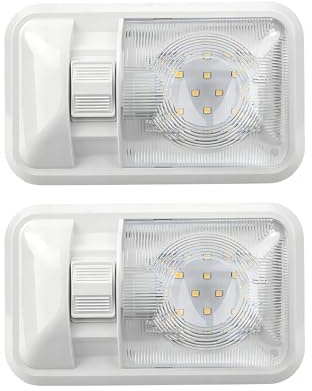 ANYPOWK 12 Volt LED Innenraumbeleuchtung für Wohnmobile, Vans, Anhänger und Boote - Tageslicht 6500K, 3,5 W, 400LM, Einfache Installation - Set mit 2 Stück