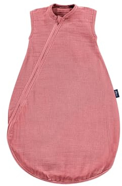 Alvi Sommertraum Mull Sommerschlafsack für Babys, Leichter Strampelsack für den Sommer, 0.5 TOG, aus 100% Baumwolle, atmungsaktiv Fox Glove - Pink, 70cm