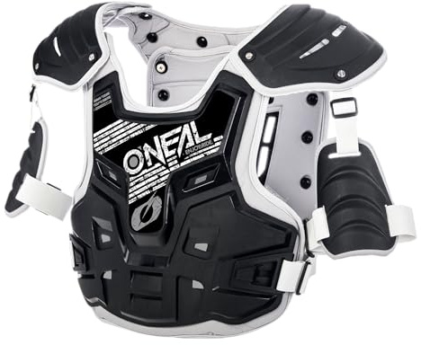 O'NEAL | Brustprotektor | Motocross Enduro | Aus Kunststoff-Spritzguss, Verstellbare Hüftgurte PXR Stone Shield Brustpanzer | Erwachsene | Schwarz Grau | One Size