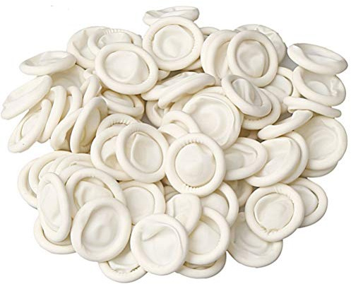 ZHIYE Antistatische Fingerhandschuhe für Kinderbett, Gummi, schützt das Anziehen trocken und sauber, Einweg-Fingerhandschuhe, ca. 200 Stück, Weiß