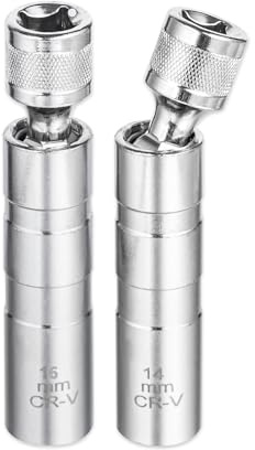 GIBOHOM Zündkerzenschlüssel 14mm und 16mm, 2 Stück Magnet Universal Flexibel Zündkerzenschlüssel Satz Werkzeuge zum Entfernen für die Autoreparatur