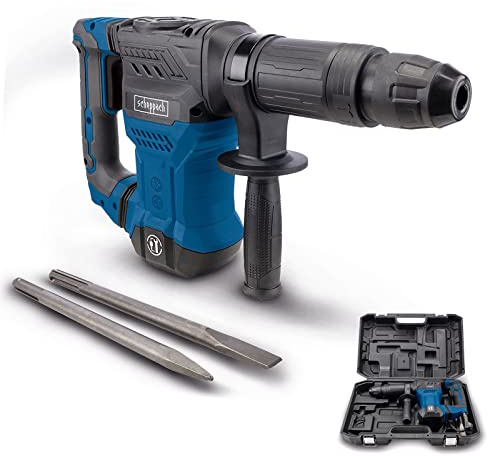 Scheppach Abbruchhammer AB1500x Betonhammer | 20J Schlagkraft | 1300W Leistung | SDS-Max | 4100 BPM | 6kg leicht | inkl. Spitz- und Flachmeißel und Koffer