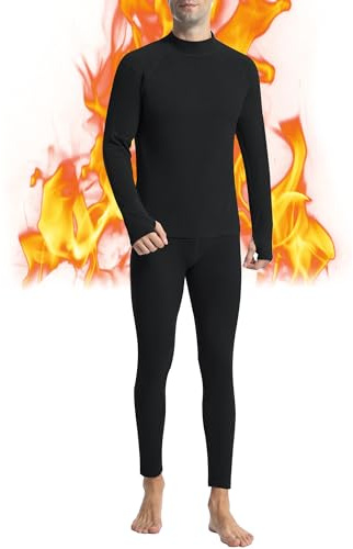 Runhit Thermounterwäsche Herren Winter Funktionsunterwäsche Thermounterhose Herren Unterhosen Lang Funktionswäsche Skiunterwäsche Thermo Unterwäsche Männer Extra Warm