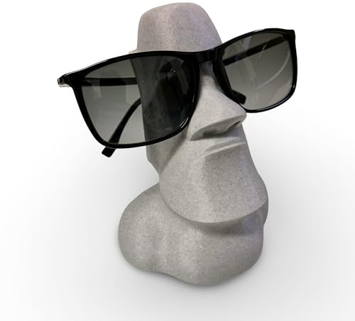 LAYERSMITH MOAI Brillenhalter in Farbe Granitgrau - MADE IN GERMANY | Brillenständer als Schreibtisch Dekoration | Geschenkidee | Dekoration & Ordnung zu Hause