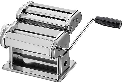 WMF Gourmet Nudelmaschine manuell Edelstahl 19,5x 12,5x 12,5 cm, 9 Teigstufen, ideal für Teigplatten, schmale und breite Nudeln