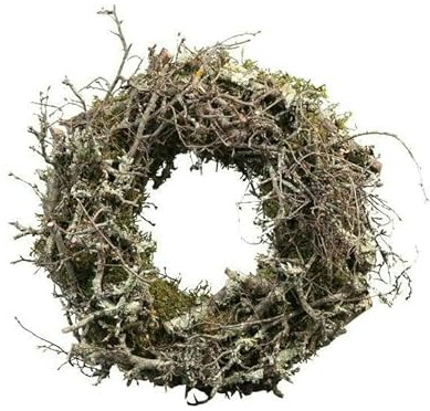 Kranz aus Moos & Bonsai-Zweigen - Handgefertigter Naturkranz für Tür & Tisch - Rustikale Deko für Frühling, Herbst & Weihnachten (⌀ 30 cm)