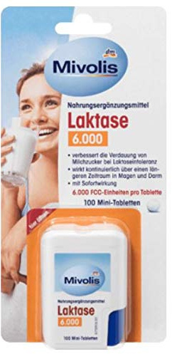 Laktase 6.000 Minitabletten - Verbessert die Verdauung von Milchzucker bei Laktoseintoleranz - Mit Sofortwirkung - 100 Tabletten