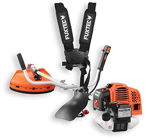 FUXTEC Benzin Motorsense – 2in1 Multitool Trimmer FX-MS162 mit 62cc 3,5PS Leistung, 2-Takt - Profi-Tragegurt Rasentrimmer, Freischneider fs Faden – Easy Starter
