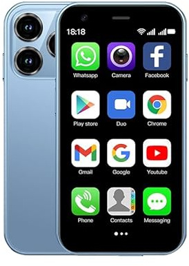 CatCalls Mini Smartphone Entsperrt 4G Handy, 3.0 Zoll, 32GB Erweiterbar bis zu 128GB, Dual SIM Dual Kamera, Android 10.0, Unterstützung WiFi Bluetooth Backup Telefon (XS15-Blue)