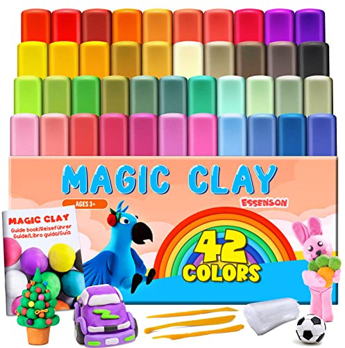 Modelliermasse-Set - 42 Farben Lufttrocknende magische Knete für Kinder, Geschenk für Jungen und Mädchen im Alter von 3-12 Jahren