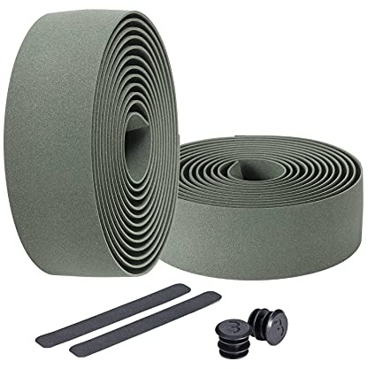 BBB Cycling Unisex-Adult RaceRibbon BHT-01 Fahrrad Lenkerband Rutschfest und Stoßdämpfend für MTB Rennrad und Urban Cycling Inkl. Abklebeband und Lenkerstopfen Olivgrün, Einheitsgröße, 200 x 3 cm