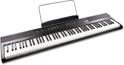 RockJam 88 Key Digital Piano Keyboard Piano with Full Size Semi-Weighted Keys, Power Supply, Sheet Music Stand, Piano Note Stickers & Simply Piano Lessons