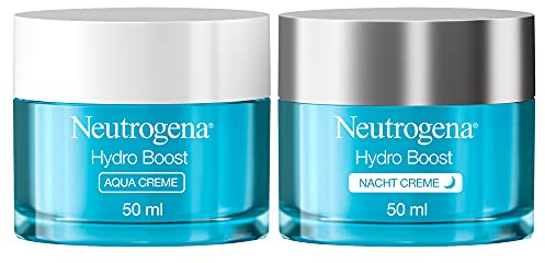 Neutrogena Hydro Boost Day & Night Face Care Set with Aqua Cream (50 ml) and Night Cream (50 ml), Moisturising Day Cream & Night Cream with Hyaluronic Acid