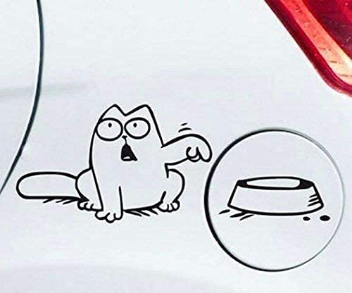 Simon's Cat Feeding Schüssel Auto Aufkleber zum Tankdeckel Schwarz by Inspired Walls®