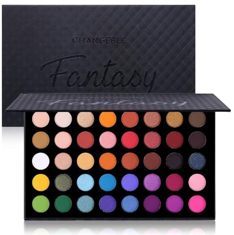 Lidschatten Palette Bunt 40 Farben,Bunte Lidschatten Palette Hohe Farbwiedergabe,Colorful Eyeshadow Palette für Halloween Karneval,Make Up Palette für Bühne,Partys,Auftritte