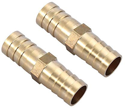Schlauchverbinder 14mm Messing Schlauchanschluss Gerade 2-Wege Rohrverbinder Kupplung mit Stacheldraht