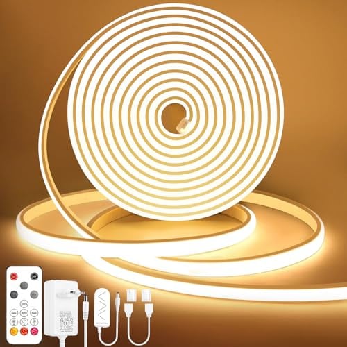 Lamomo COB LED Streifen, Warmweiss Dimmbar Leiste mit Fernbedienung, 5m 24V