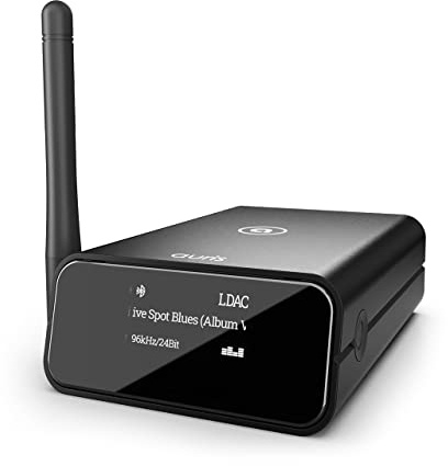Auris Blume Pro Hi-Fi Bluetooth 5.3 Musik-Receiver - Bluetooth-Adapter mit Audiophilem DAC, LDAC, AptX HD, OLED-Display, Optischem Koaxialem AUX-Ausgang für Home Stereo, AV-Receiver oder Verstärker