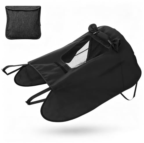 Sonnensegel, Verstellbar Universal‑Sonnensegel mit Sichtfenster & Extra Breite Schattenflügel, Double Layer Fabric, Wasserdicht Staubdicht Winddicht