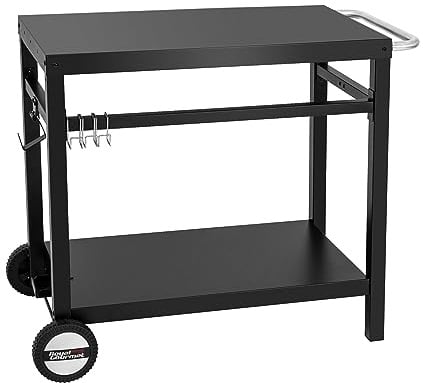 Royal Gourmet Grillwagen Grilltisch Outdoor Beistelltisch Garten Trolley Outdoorküche Multifunktioneller Arbeitstisch Werkbank für Outdoor BBQ Servierwagen Arbeitsplatte 85x50cm