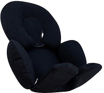 JYOKO Kids Universeller Baby Sitzverkleinerer 2-teilig Aus Bio-Baumwolle Für Kinderwagen Und Babyschale Gruppe 0 Hergestellt In Barcelona – Kopf- Und Körperstütze – Black Series
