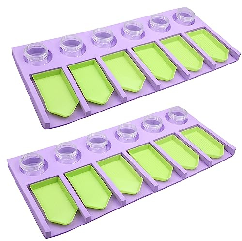 Doafoce Diamond Painting Zubehör Set Diamantmalerei Organizer 2-teilig | Diamant Painting Schiffchen mit 12 Tabletts und 12 Boxen für Kreative Hobbys