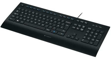 Logitech K280e Pro Kabelgebundene Business Tastatur für Windows, Linux und Chrome, USB-Anschluss, Handballenauflage, Spritzwassergeschützt, PC/Laptop, Deutsches QWERTZ-Layout, Schwarz