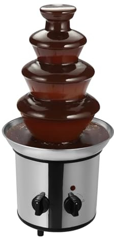 Schokoladenbrunnen, 4 Ebenen Schokoladen-Brunnen für Familienfeiern, Elektrisch Schokoladenfontäne aus 430 Edelstahl, Schokobrunnen Schokolade, 170W 220-240V/60 Hz, 1.8L Fassungsvermögen (4 Ebenen)