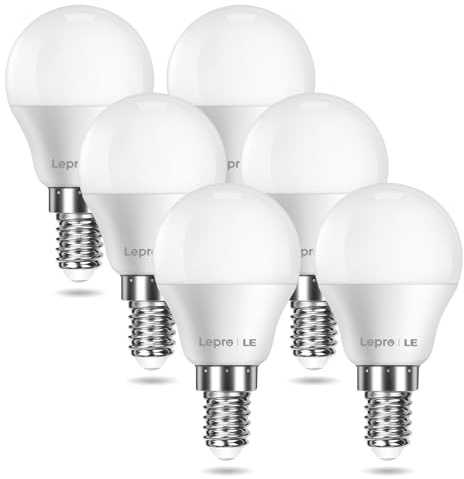 Lepro E14 LED Lampe, 6er-Pack, 4.9W 470 Lumen Glühbirne,entspricht 40W Glühlampe, 2700 Kelvin Warmweiß, P45 180° Abstrahlwinkel Energiesparlampe