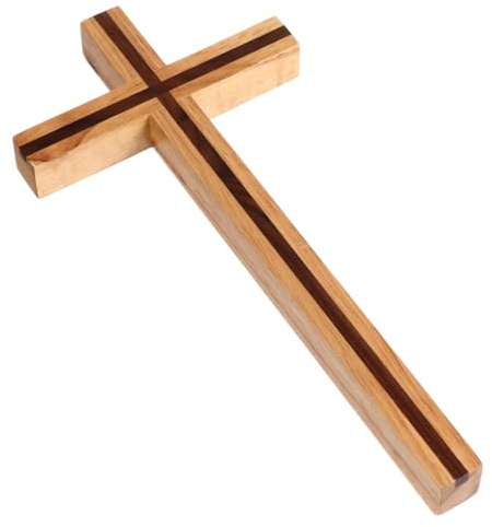 Wandkreuz, Echtes Holz Kreuz, Kruzifix, Holzkreuz Kreuz Wand Anhänger, Auferstehungskreuz Christliches Katholisches Kruzifix Ornament Geschenkidee, 23,8 cm