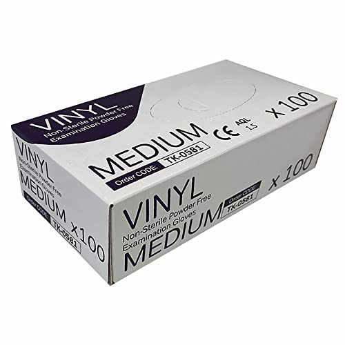 Vinylhandschuhe, puderfrei, transparent, Größe M, 100 Stück